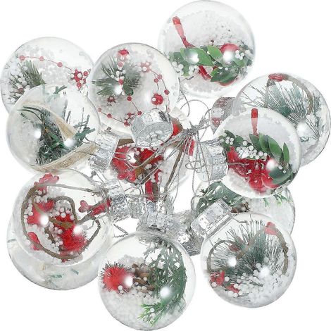 Décorations de Noël pour sapin : 36 boules de Noël transparentes et rondes, multicolores, idéales pour les fêtes et événements festifs. (1/5)