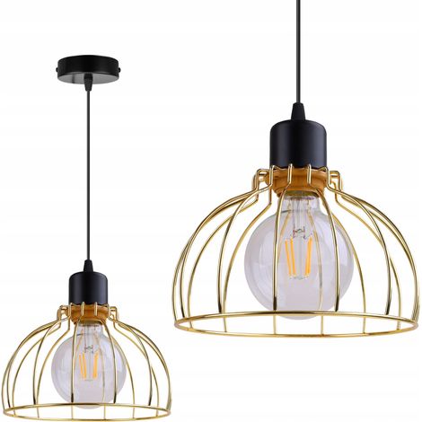 LÁMPARA DE TECHO COLGANTE DE ALAMBRE DORADO PARA LOFT (1/5)