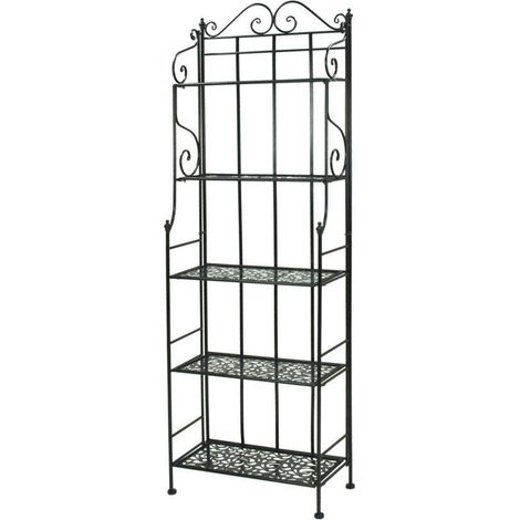 Schwarzes Metallregal 28 x 60 x H 180 cm (1/2)