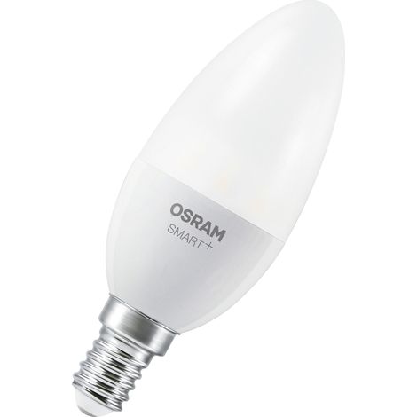 OSRAM Lampe LED SMART+ B40, forme bougie E14, Tunable White, contrôlable via application et voix, gradable, compatible Matter, blanc chaud à blanc froid (1/4)