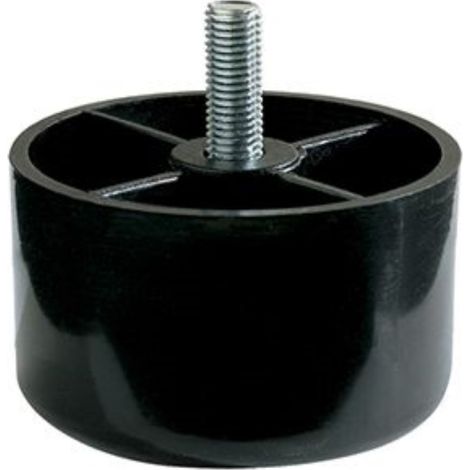 MASIDEF - 1 PIEDINO IN PLASTICA NERA D78H80 PERNO FIL M10X30