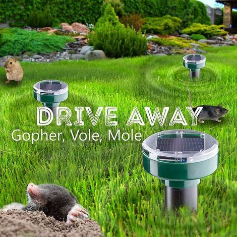 Répulsif Solaire Contre Les Taupes, 4 Pièces Répulsif à Ultrasons Contre Les Nuisibles - Lutte Contre Les Taupes avec IP65 Imperméable à Leau, Répulsif pour Les Taupes De Jardin Mole Repnt (1/4)