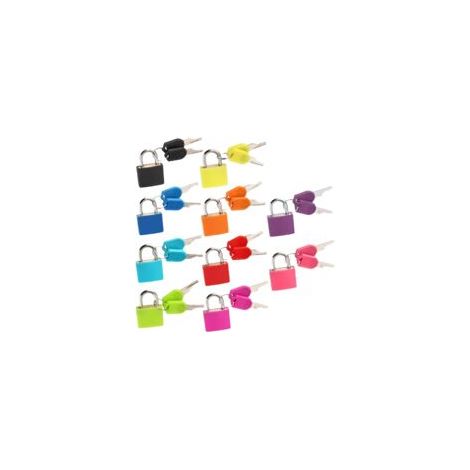Lot de 10 Mini Cadenas Colorés 23mm pour Tiroirs, Armoires et Rangement – Avec 2 Clés par Cadenas – Sécurité Maison & Bureau (1/5)