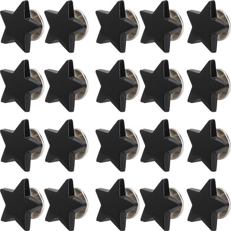 Lot de 20 Boutons Rivets Étoile Noirs Brillants pour DIY Vêtements Chaussures, Accessoires Décoratifs avec Vis (1/5)