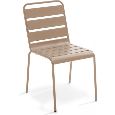 Chaise en métal taupe - Palavas (1/5)