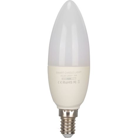 Ampoule LED connectée E14 intelligente WiFi contrôle via application, bougies LED multicolores pour maison 85-265V (1/5)