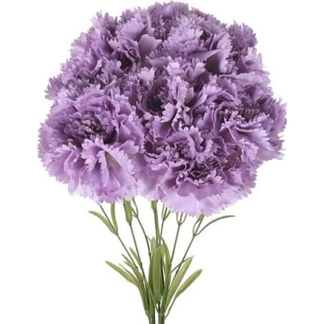 Künstliche lila Nelken, 8 Stiele, 60 cm, realistische künstliche Seidenblumen mit Stielen, geeignet für Brautsträuße, Heimdekoration und Tischdekoration. (1/5)