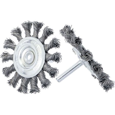 Cepillos de alambre circulares de 75 mm con alambres trenzados para taladros (2 unidades) (1/4)
