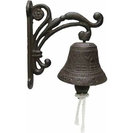 Cloche Porte D'entrée Cloche Décorée pour Porte Maison De Campagne Cloche Murale en Fonte Antique Floral Sonnette De Porte (1/3)