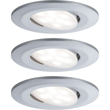 – Spot LED encastrable salle de bains – Lot de 3 – 18 W – IP65 – Chrome mat – Lumière blanc neutre 4000 K – Faible profondeur d'encastrement (1/5)