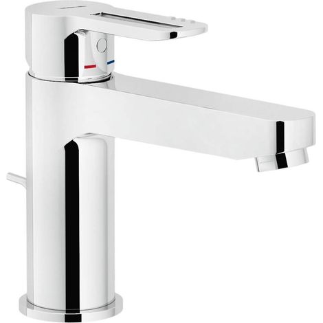 Miscelatore lavabo bocca lunga Nobili New Road RD00118/20CR | Cromo - Piletta con salterello 1'1/4 (1/3)