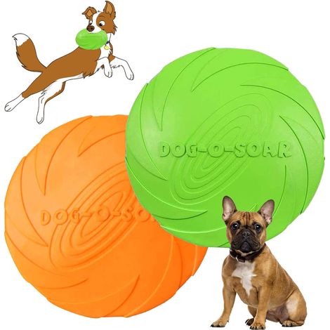 Frisbees pour chiens, lot de 2, pour jouer avec son chien. (1/5)