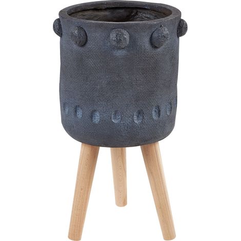 Vaso per piante fioriera alta in legno di magnesio grigio grafite Brunnera