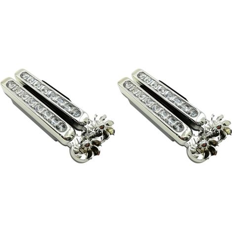 Luci diurne a LED in 4 pezzi, ad avvolgimento automatico, blu, 8 LED, rotazione a 180°, facile installazione. (1/2)