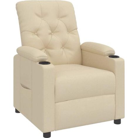 Fauteuil inclinable en tissu beige (1/5)