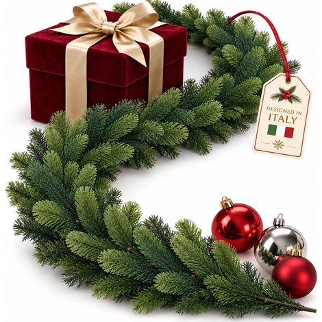 Ghirlanda Natalizia Festone 3M 240 Punte in PE e PVC Foltissimo Addobbo Natale (1/5)