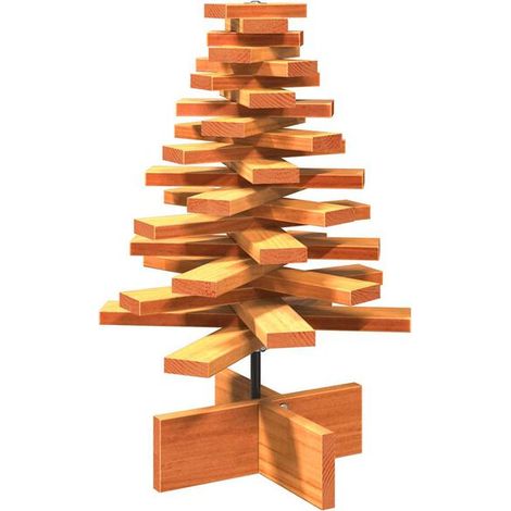 Sapin de Noël décoratif en bois, 60 cm, en pin massif. (1/5)