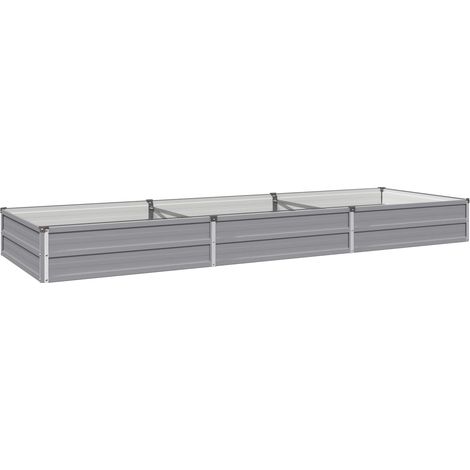 Letto rialzato da giardino Grigio 240 x 80 x 24 cm vidaXL