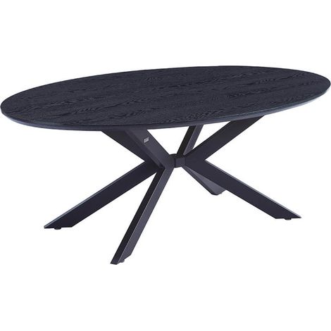 Home Deluxe - Mesa de comedor AVENTIS ovalada incl. base de estrella - 200 x 120 cm  Color: Roble oscuro (1/4)