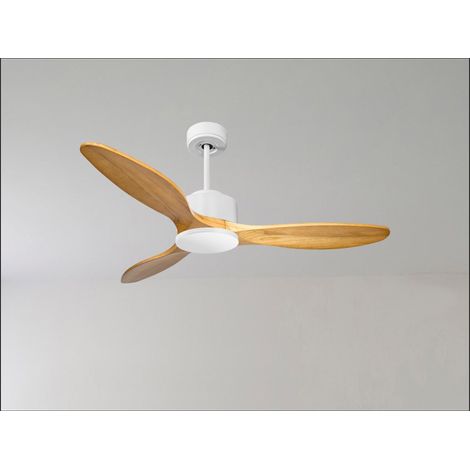 Tenerife de KlassFan - Super destratificateur et ventilateur DC 106 cm Laiton pales bois blanc sans Lumière idéal 15 à 20 m² (1/5)