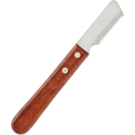 Coltello stripping a 17 denti con manico in legno per destri