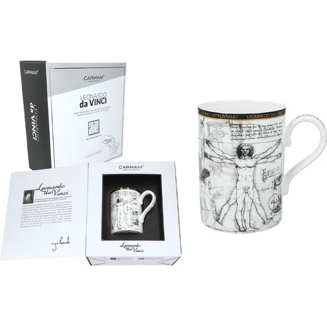 Mug en porcelaine Léonard de Vinci Homme de Vitruve Art Home (1/3)
