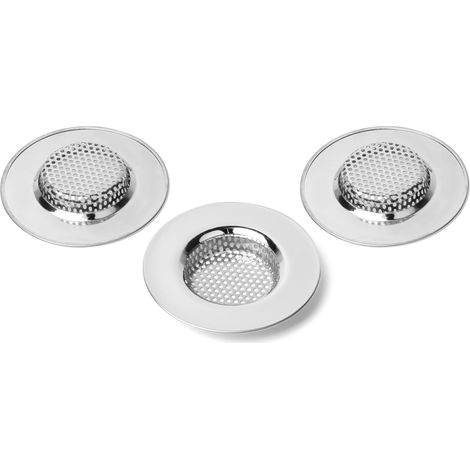 3er-Pack Edelstahl-Küchenspülensiebe zur Vermeidung von Verstopfungen, 7,7 cm Außendurchmesser (klein). (1/5)