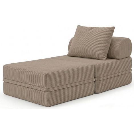 Sofá Modular 1 Lugar + Puff Convertível Veludo Regular (1/4)