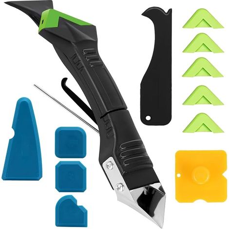 5 En 1 Kit De Calfeutrage En Silicone, Enlève Joint à Double Embout, Lisseur Joint Silicone, Multifonction, Pour Cuisine, Salle de Bain, Sol, Évier, Fenêtre (1/5)
