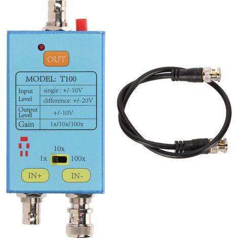 T100 Differenzialsonde für Oszilloskope, 1x/10x/100x, 10 MHz, ideal zur Verstärkung schwacher Signale und für präzise Messungen