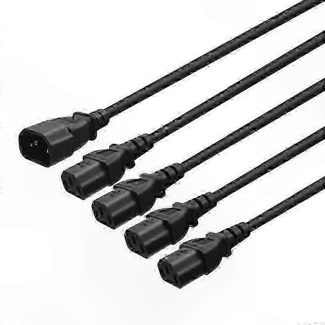 Câble d'extension d'alimentation C14 vers 4XC13, répartiteur à quatre broches à point unique, adapté aux équipements UPS et PDU. (1/5)