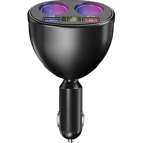 Divisor de coche 4 en 1 con encendedor de cigarrillos，divisor universal de coche de 12 V/24 V para frigorífico，aspiradora y smartphones (1/5)