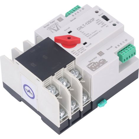 Commutateur de transfert automatique triphasé à double alimentation, sans interruption, ignifugé, sélecteur électrique CA/CA 230 V 100 A (1/5)