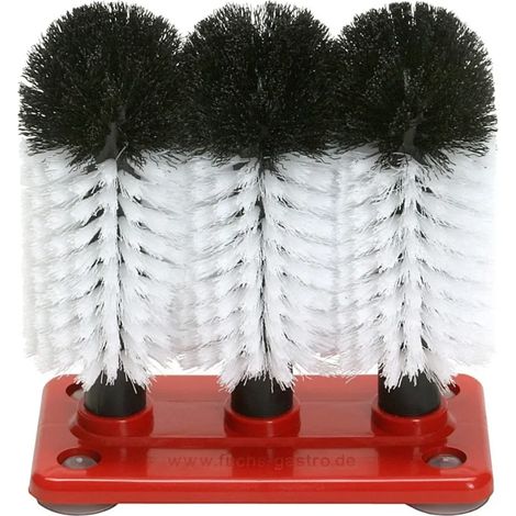Brosse à laver les verres Profis GR-1 - Lot de 3 brosses de 18 cm pour nettoyage efficace de verres de 0,2-0,3 L - Poignée en plastique ergonomique pour barbetrie ou maison