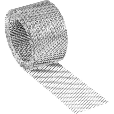 Grille de ventilation aluminium - Rouleau 50 mm x 5 m - Bande perforée robuste - Aération toiture et façade - Protection insectes et oiseaux - Couleur argent (1/5)