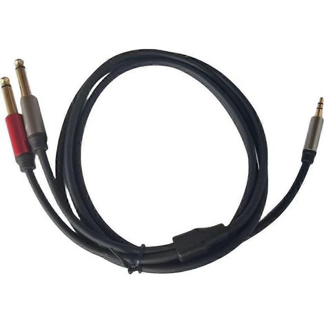 Câble adaptateur jack mâle 3,5 mm vers 2 x jacks mâles 6,35 mm / Câble mono TRS 3,5 mm vers 6,35 mm (1/4)