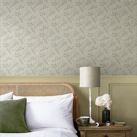 Papier peint William Morris Clover Spring Peony & Sage 1005 x 52cm Vert, ocre, rose (1/5)