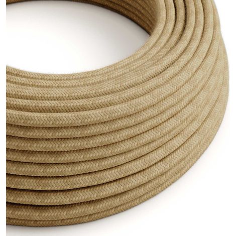 Creative-Cables Cavo elettrico per esterno, rivestito in tessuto UV resistente, Juta SN06, 10 m, Rotondo
