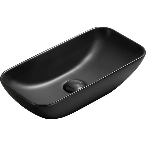 Mexen Klara lavabo de sobreponer 46 x 23 cm, negro mate - 21564685 (1/2)