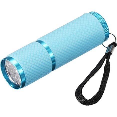 Lampe Poche LED 9 Lumens,Mini Lampe de Poche en Aluminium avec Revêtement Caoutchouc et Sangle pour Camping,Randonnée,Fête - Bleu (1/5)