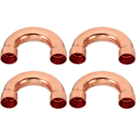 2pcs Raccord Coudé Cuivre pour Tuyaux Gaz, 22mm Tuyau d'Arrosage Durite Essence, Raccords Tuyauterie à Pression HVAC Climatisation Plomberie, Épaisseur 1mm - U Forme 3/4 Inch (1/5)