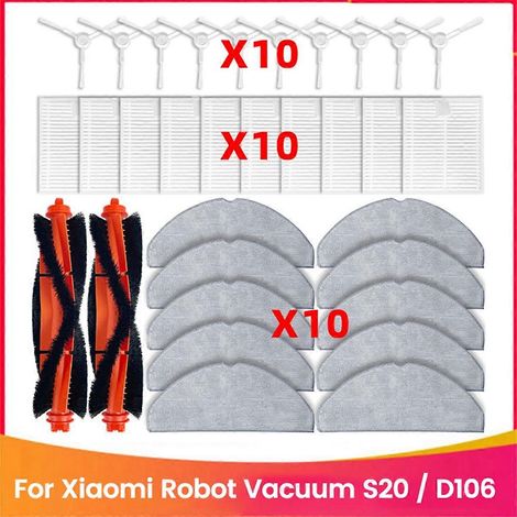 32-teiliges Set für den Xiaomi S20 / D106 Saugroboter: Ersatzteile für Hauptbürste und Seitenbürste (Größe M).