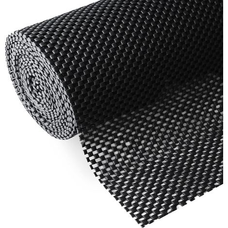 Regaleinlagen, 50 x 150 cm, selbstklebend, rollbar, rutschfest, strapazierfähig und leicht zu reinigen, geeignet für Schränke, Küchen und Aufbewahrungsmöbel, schwarz