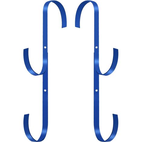 Accroche-Pôle pour Piscine - 2 Crochets Métalliques pour Manche d'Épuisette de Piscine - Organisateur Métallique Gain de Place Pièces de Rechange pour Piscine Extérieure Jardin (1/5)