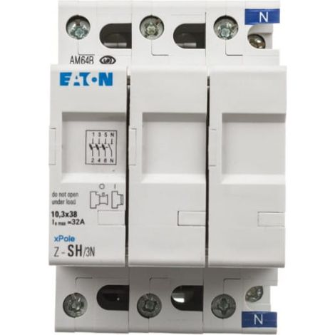 Interruptor fusible cilíndrico 3P 10x38mm ZSH3N 263880