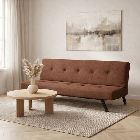 Schlafsofa Zoly Brauner Stoff 3-Sitzer - 180 cm - Ohne Armlehnen