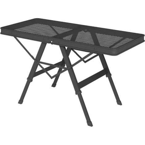 Campingtisch höhenverstellbar Klapptisch mit Metallgitter Klappbar Gartentisch aus Aluminium leicht Multifunktionstisch Beistelltisch für Garten Balkon Camping 90 x 40,5cm Schwarz