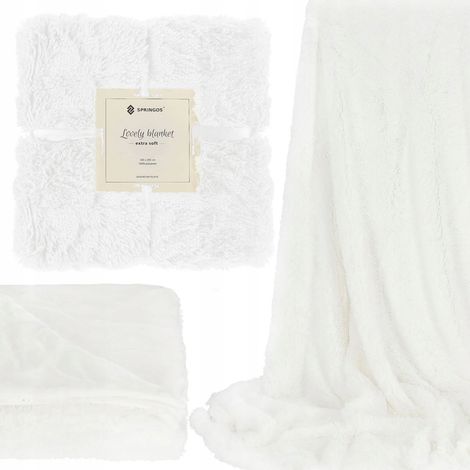 COPERTA PELUCHE GRASSO copriletto double-face per letto 160x200 cm PLAID MORBIDO