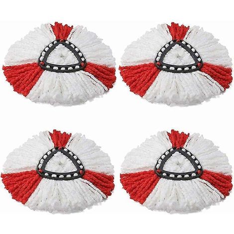 Lot de 4 têtes de rechange pour balai à franges Clean Twist Disc, balai à franges en microfibre 2 en 1 (1/5)