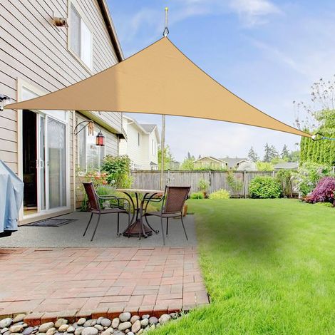 Greenbay Sun Shade Sail Garden Patio Party Sunscreen Awning Canopy 98% UV Block Triangle Sand 2x2x2m